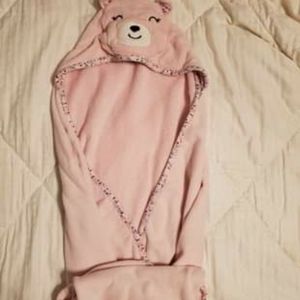 Baby Girl Hooded Towel and Wash Cloths Bundle